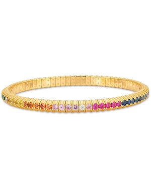 Zydo 18K Stretch Sapphire, Tsavorite, & Diamond Bracelet - White