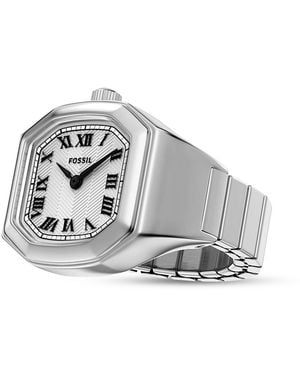 Fossil Harlow Two-Hand-Tone Stainless Steel Watch Ring, 16Mm - Gray