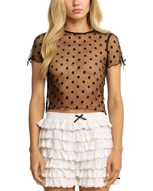 Elevator Disco Mood Swings Lace Top - Brown
