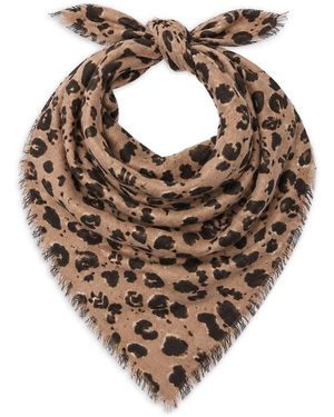 Kerri Rosenthal Leopard Print Cashmere Scarf - Natural