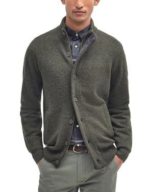 Barbour Essential Elbow-Patch Cardigan - Gray