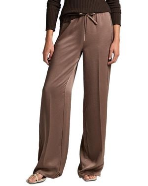 Vince Mid Rise Shine Crepe Pull On Pants - Brown