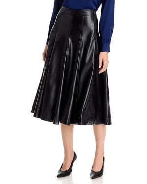 Tahari The Mireille Faux Leather Skirt - Black