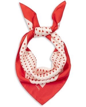 Echo Pin Dot Silk Scarf - Red