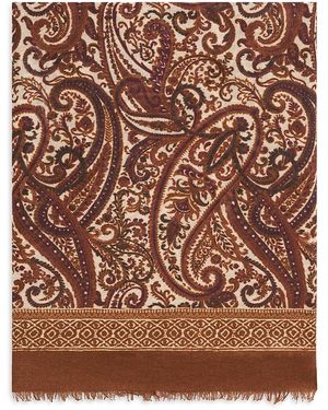 Gerard Darel Sheila Wool & Silk Paisley Scarf - Brown