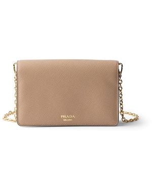 Prada Saffiano Leather Mini-Bag - Natural