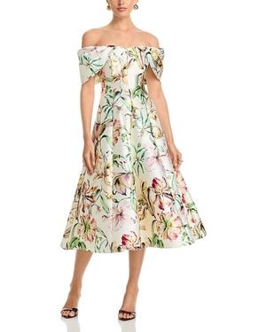 Eliza J Off The Shoulder Midi Flare Dress - White