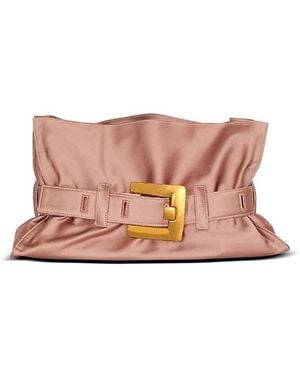 Balmain Satin Anthem Shoulder Bag - Pink