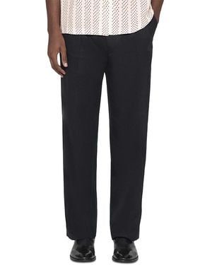 AllSaints Ware Pleated Straight Leg Pants - Black
