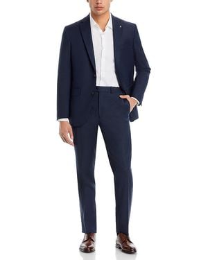 Jack Victor Napoli Sharkskin Regular Fit Suit - Blue