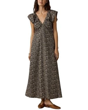 Faherty Noa V Neck Maxi Dress - Brown
