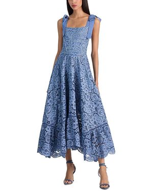 Alice + Olivia Rosalee Lace Bustier Dress - Blue