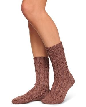 Eberjey Cozy Cable Knit Socks - Natural