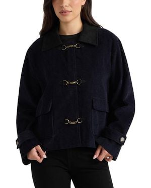 HUNTER Snaffle Buckle Cropped Corduroy Jacket - Blue