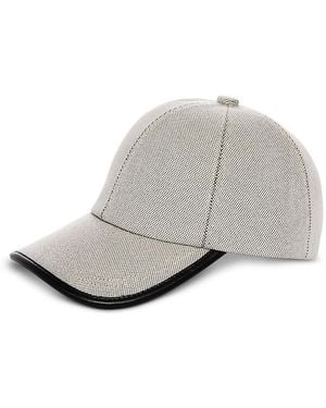 Vince Leather Trim Baseball Hat - Gray