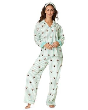Pj Salvage Long Sleeve Cotton Flannel Pajama Set - Blue