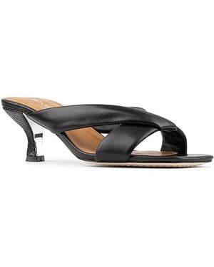 Donald J Pliner Gennessa Mid Heel Mule Sandals - Black