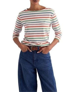 Seasalt Cornwall Sailor Boat Neck 3/4 Sleeve T-Shirt - Blue