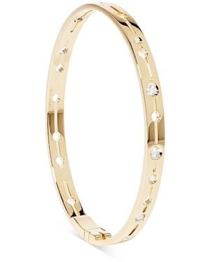 Dinh Van 18K Pulse Diamond Cutout Bangle Bracelet - Metallic