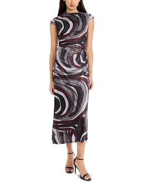 Donna Morgan Draped Cap Sleeve Dress - Multicolor