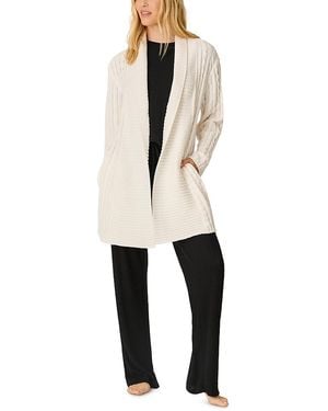 Pj Salvage Cozy Chenille Cable Knit Cardigan - Natural