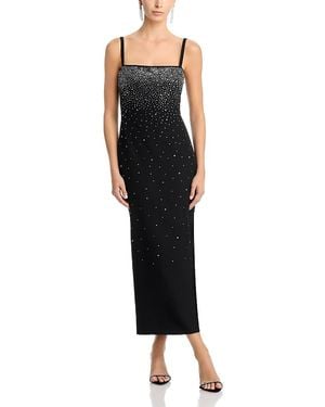 Aqua Crystal Embellished Maxi Dress - Black
