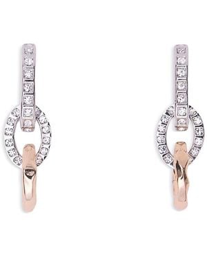 Maje Rhinestone Link Drop Earrings - White