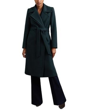 Reiss Mid Length Belted Coat - Blue