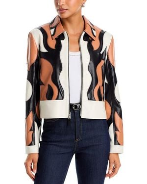 Cinq À Sept Mackie Cropped Colorblocked Jacket - Blue