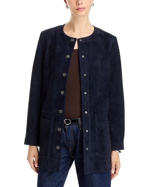 Kobi Halperin Linda Collarless Leather Coat - Blue
