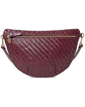 Clare V. Grande Woven Zig Zag Leather Fanny Pack - Purple