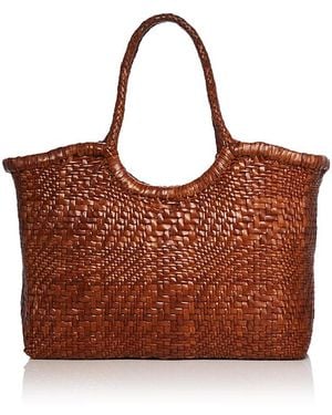 Dragon Diffusion Nantucket Optical Woven Leather Tote - Brown