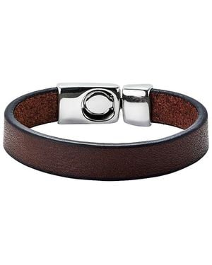 Uno De 50 Leather Sterling Bracelet - Brown