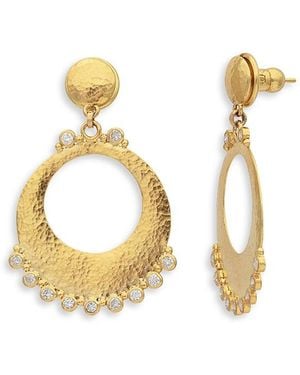 Gurhan 18K, 22K & 24K Lush Diamond Open Oval Drop Earrings, 0.81 Tcw - Metallic