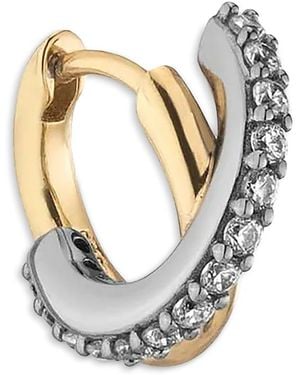 DEMARSON Jude Crossover Hoop Earrings - White
