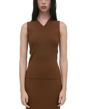 Rosetta Getty Rib Sweater Vest - Brown