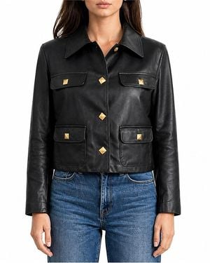 Maximilian Tailored Cropped Jacket - Black