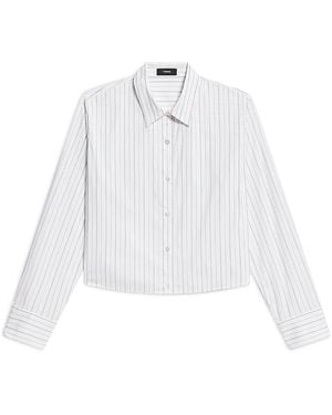 Theory Striped Button Front Shirt - White