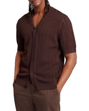 Ted Baker Relaxed Fit Stripe Stitch Shirt - Brown