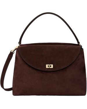 Sandro Le Grand Bazaar Suede Top Handle Bag - Brown