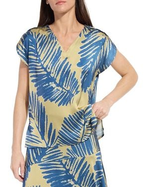 Lyssé Catriona Tulip Sleeve Top - Blue