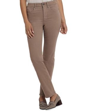NYDJ Marilyn High Rise Straight Jeans - Brown