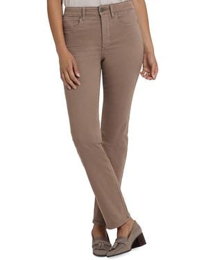 NYDJ Marilyn High Rise Straight Jeans - Brown