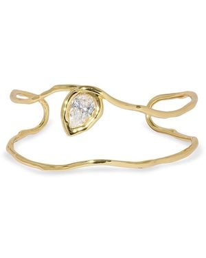 Alexis Alexis Bitar Asterales Floating Cubic Zirconia Double Row Cuff Bracelet - Metallic