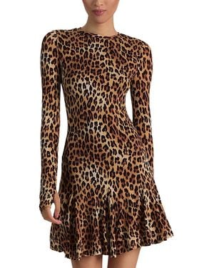 Alice + Olivia Wendy Fit & Flare Godet Mini Dress - Brown