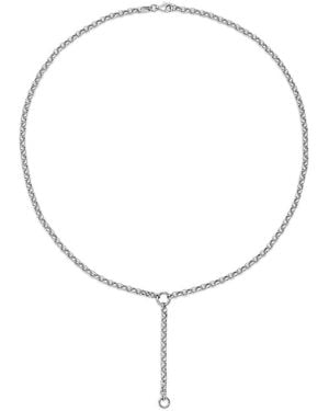 Adina Reyter Sterling Rolo Link Lariat Necklace, 18 - White