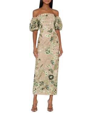 MILLY Nene Off The Shoulder Dress - Metallic