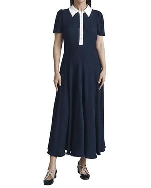 Ghost Bethan Crepe Midi Shirt Dress - Blue