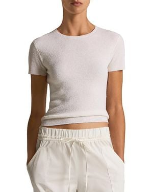 Vince Textured Crewneck Top - White