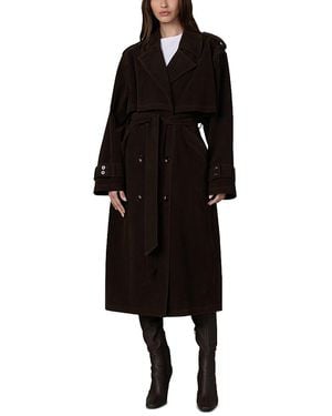 Joe's Jeans The Elizabeth Faux Suede Trench Coat - Black